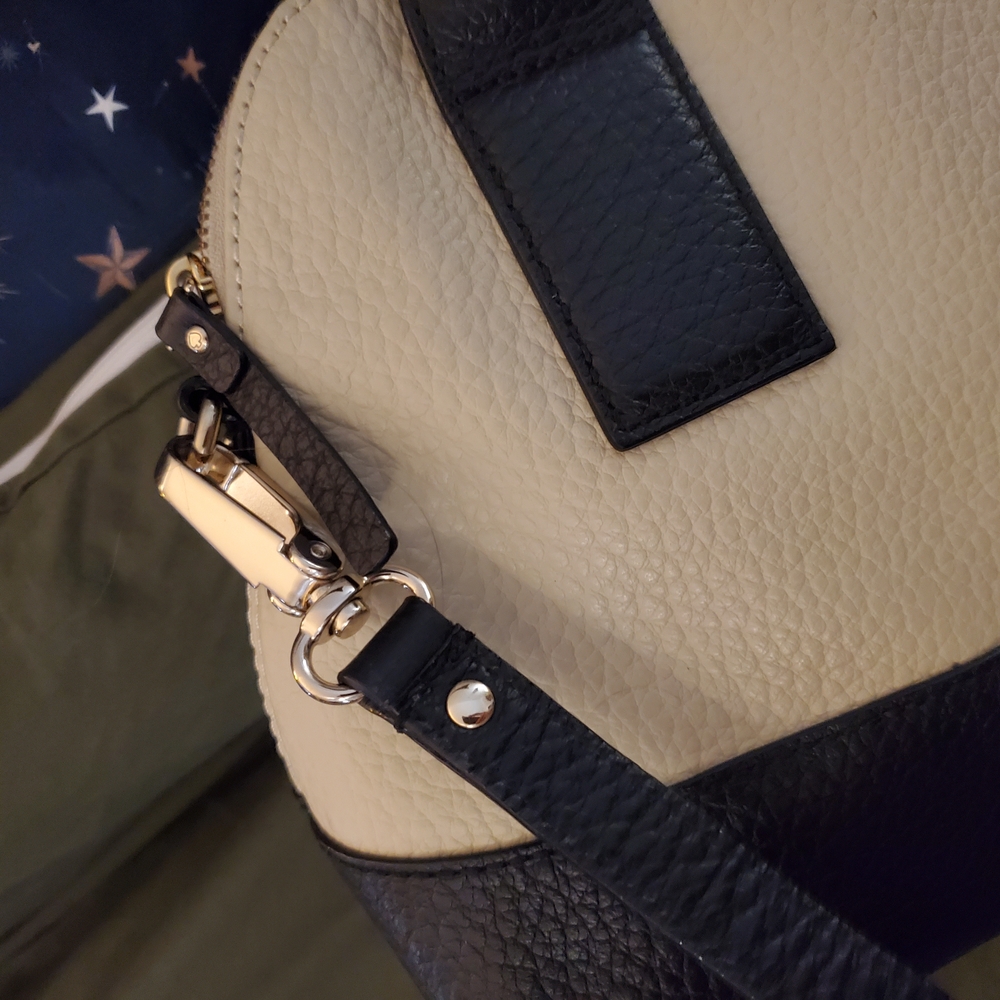 Kate Spade Pebbled Leather Black & Cream Medium Crossbody Bag - Picture 10 of 11